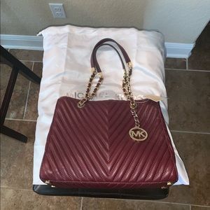 NWT Michael Kors purse Burgundy with gold hardware